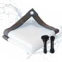 Vandham Clear Tarp, 8×10FT Plastic Tarps Heavy Duty Waterproof with Grommets, Rain Cover for Patio, Porch, Greenhouse, Chicken Coop Outside