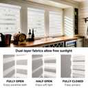 HESTIA Cordless Light Filtering Zebra Blinds, Grey, 51" W x 77" H