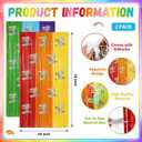 4 Pack Back to School Party Decorations 3.3x6.6ft Rainbow Foil Fringe Curtain Backdrop Colorful Metallic Tinsel Streamers for Preschool Kindergarten School Classroom Photo Booth Props Wall Decor