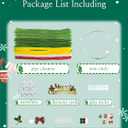 Farbeniok Christmas Pearl Ring Pipe Cleaner Craft Kit, DIY Wreath Ornament Supplies Set with Beads, Bow for Tree Decor, Interior Decoration, School Bags, Children's Festival (Big Green)
