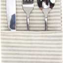 Plain Striped Cotton Linen Blended Dinner Cloth Napkins - Set of 12 (40 x 30 cm) - for Events & Home Use (Beige)