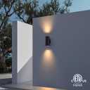 mirrea 12" Modern Outdoor Porch Light in 2 Lights, Matte Black, 6 Pack