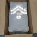 IRIS USA 72 QT Plastic Storage Box with Lid and Latches - 4 Pack - BPA-Free, See-Through Organizing Solution, Durable Nestable Stackable Containers, Secure Pull Handle - Clear