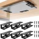 2 Pack Under Desk Laptop Mount with Anti-Scratch Felt Board, Holder Tray, Durable Shelf for Keyboard Storage