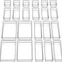 SMARTAKE 22-Piece Drawer Organizer with Non-Slip Silicone Pads, 4-Size Clear Desk Drawer Organizer Trays Storage Tray for Makeup, Jewelries, Utensils in Bedroom Dresser, Office and Kitchen, Clear (Large)