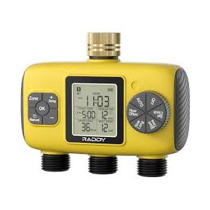 Raddy WS-8 Water Timer with 3 Independent Zones, Programmable Sprinkler Timer for Garden, Lawn & Yard Irrigation
