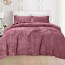 Elegant Comfort Luxuriously Soft 4-Piece Velvet Plush Flannel Sheet Set - Premium Quality - Cozy Warm, Anti-Static, Non Pilling Fuzzy Velvet Flannel Fleece Deep Pocket Sheet Set - Twin XL, Rose