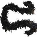Cynthia's Feathers 100g 74" Turkey Chandelle Feather Boas 30 Color & Patterns (Black With Gold Tinsels)