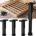 Bed Support Legs 6-11Inch,4 Pack Center Bed Replacement Parts,Adjustable Furniture Height Frame for Leveling Bed Brackets,King Size Furniture Heavy Duty Wood Slat
