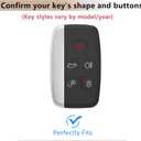 Leather Key Fob Cover Compatible with Range Rover Evouge Discovery Sport Velar LR2 LR4 Jaguar XF XE XJ XJL (Brown)