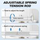 CorkLatta White Shower Curtain Rod 31 to 68 Inch,1 Inch Diameter Adjustable Spring Tension Stainless Steel Telescoping Rod,Easy Install,No Rust