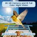 Bird Feeder with Camera-Free AI Forever for 1,1000+ Birds Identification, 2K HD & 5MP Night Vision, Record Video Live View, 64GB Card, App Alerts, Gifts for Bird Lovers