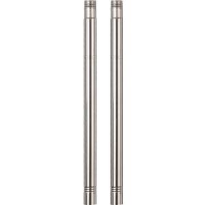 Diig 1ft Stainless Steel Extension Rod For 1-Inch Diameter Rod, Suitable For Extension Of Stainless Steel Splicing Flagpole And Curtain Rod (Silver, 2-Pack)