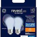 GE Reveal 40-Watt EQ A15 Color-Enhancing Dimmable LED Light Bulb (2-Pack)