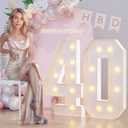 40th Birthday Decorations for Women Men 3FT Light Up Numbers, Large Marquee Numbers 40 Forty Years Olds Party Decor, Big Mosaic Numbers Anniversary Decorations