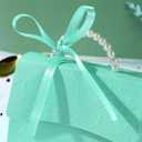 Motoeye 10PCS Green Pearl Paper Gift Boxes with Ribbon, Elegant Wedding Favor Boxes for Bridesmaid Gifts, Bridal Shower, Baby Shower, Birthday Party and Special Occasions, L