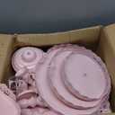 Set of 9 Cake Stands Metal Cupcake Stand Set Multiple Styles Candy Fruit Display Tower Dessert Plate Cake Serving Tray for Birthday Party Wedding Anniversary Baby Shower Engagement (Pink)