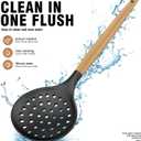 Silicone Cooking Utensils Set Utensil Sets - 446F Heat Resistant Silicone Kitchen Utensils Set Wooden Handles, Silicone Utensils for Cooking w Holder for Non-Stick Cookware BPA FREE (Black)