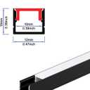 Besseto LED Aluminum Channel for Wood Slat Wall Panels 10 Pack 1M/3.3Ft | Wood Slat Wall Panel LED Strip Light Aluminum Channel Profile for Living Room Bedroom Bathroom Stairs, Black-10Pack 3.28Ft