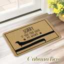 Cabana Bro Dachshund Welcome Door Mat, Sorry If You Trip Over My Wiener Funny Doormat for Front Door Indoor Outdoor Porch Entrance Entryway, Funny Dachshund Welcome Doormat Outside, 17x30 Inches