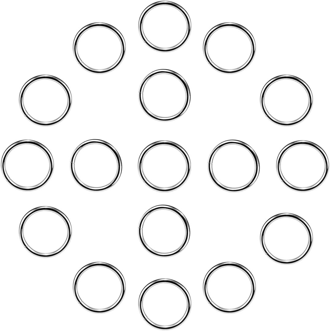 Rings Metal Buckle Loops Crafts Purse Bag Webbing Strap Backpack Making Dog Leash Collar Hardware, 5 Pack