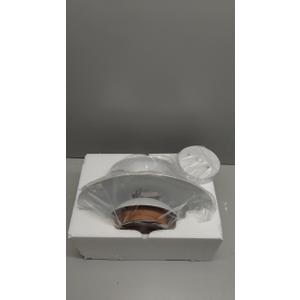 Modern Decor Adjustable Pendant Lamp Kitchen Island, Aluminum and Wood Finish,1-Light E26 Base Ceiling Hanging Light for Dining Room Shop Restaurant (White+Dark Wood Grain, 35cm)