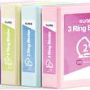 SUNEE 3 Ring Binder 2 Inch, Clear View Binder Three Ring PVC-Free (Fit 8.5x11 Inches) for School or Office Supplies, Assorted Pastel, 4 Pack