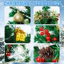 2 x 24 Inch/2 FT Mini Christmas Tree Blind Box, Small Tabletop Flocked Tree with LED Lights, Pine Cones, Star Tree Topper, Snow Flocked Artificial Pine Xmas Tree,Mini Gift Box and Cloth Bag Base (Blind Box -50% of White/Green)