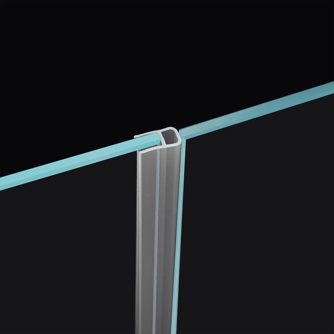 Glass Door Side Seal Strip 100 Frameless Shower Door Sweep for 5/16" Sliding or Swing Framelss Glass Door (U Type)