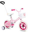 JOYSTAR 10 Inch Kids Bike for Boys and Girls Ages 1-4 Years, Toddler Bike with Training Wheels & Basket, Detachable Parent Push Handle, Kids Pedal Bike, Pink