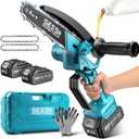 SEESII Chainsaw 6 Inch Mini Electric Chainsaw Cordless Battery Powered, 2026 Upgraded Hand Held Saw with 2x2000mAh Batteries for Wood/Tree Trimming, Chain Saw Gift for Men Husband Father Gardener
