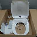 Round Bidet Toilet Seat, Smart Heated Toilet Seat with Warm Water and Dryer, Soft Close Bidet Seat with Adjustable Temperature, Stainless Steel Nozzle
