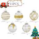 15 Pack 3.15" Fancy Christmas Tree Ornaments Set Large Christmas Baubles for Festive Decor Velvet Shatterproof Ornaments for Tree with Assorted Styles Satin Great as Christmas Ball Bulk White