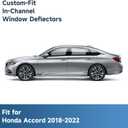 in-Channel Rain Guards for Honda Accord 2018-2022 Side Windows Vent Deflectors Visors Shades 4Pcs