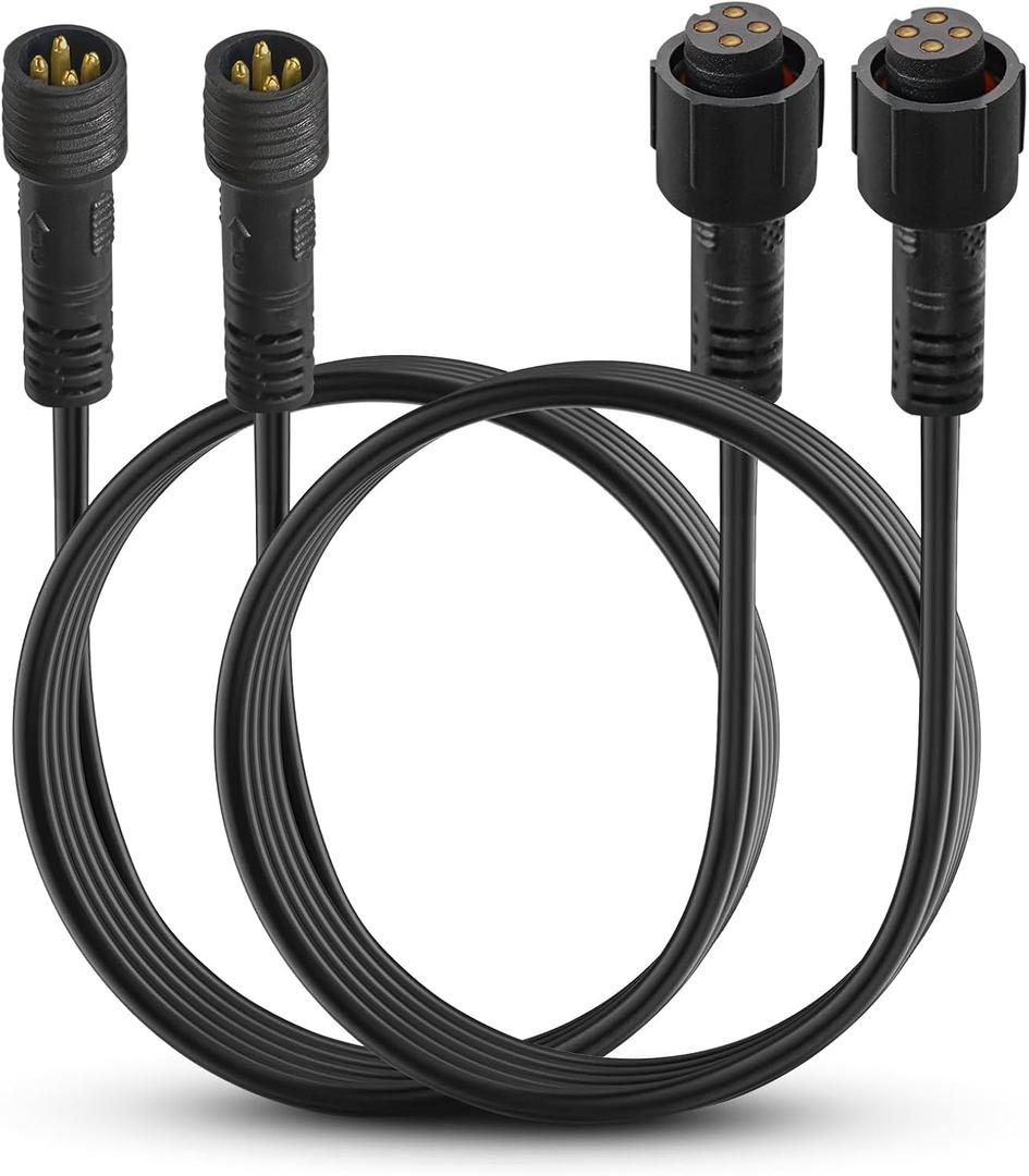 YEEGO DIRECT 4 Pin Auto Rock Lights Extension Wire, 10FT RGB Cable Cord Multi Color for Underglow Rock Light Kits Wheel Lights Headlight Fog Light Extension Wire 2 pcs