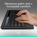 Logitech MK345 Full Size Wireless Keyboard and Mouse Combo - Black
