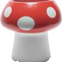 Mushroom Pencil Holder for Desk Cute Pen Holder Decoration Accessories Ceramic Pencil Cup Mushroom Decor Succulent Plant Pot Office School Gift (Red)