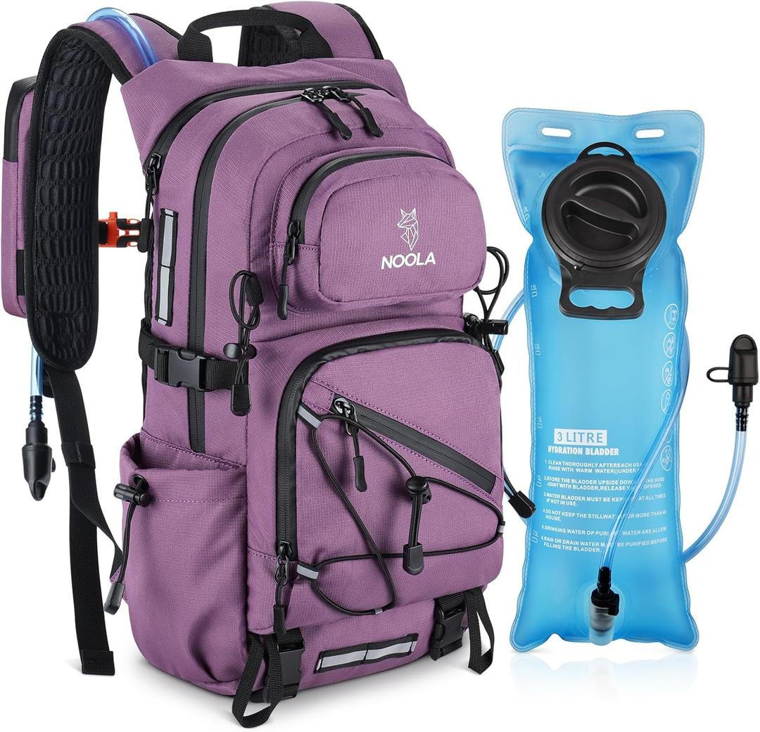 NOOLA Hydration Backpack with 3L Water Bladder, 25L Water Backpack for Hiking Cycling Biking, Lightweight Hiking Pack