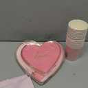 Pink Heart Shaped Party Tableware - Disposable Wedding Engagement Paper Plates Cups Napkins, Valentines Day, Baby Shower, Mothers Day Tableware, Marry Me LOVE Themed Party Supply 68pcs