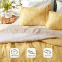 Bedsure Full Comforter Set - Yellow Bed Set, 3 Pieces Cute Floral Bedding, 1 Soft Reversible Botanical Flowers Comforter and 2 Pillow Shams