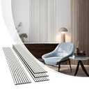 Olanglab Wood Slat Wall Panels, Wooden Acoustic Wall Panels, 94.5"x12.6" Each 3D Wall Panels for Interior Wall Decor, 4 Pack in Total 94.5"x50.4" (Gloss White)