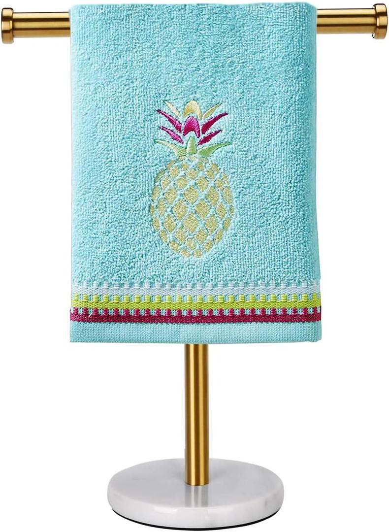 Gold Hand Towel Holder Stand Countertop, Sturdy Marble Base, Hand Towel Rack for Bathroom (Gold Brushed)