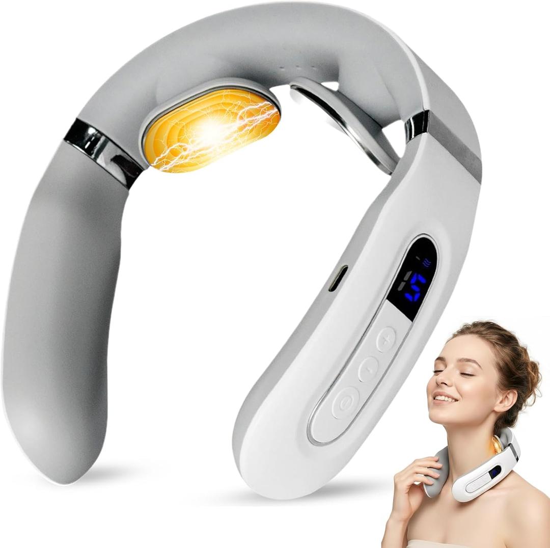 Richie House Neck Massager with Heat, Neck Massager for Pain Relief Deep Tissue, Portable Deep Tissue Relaxation for Home, Office & Travel, Ideal Gift for Women & Men (1 Count(pack of 1))