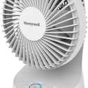 Honeywell QuietSet 5 Oscillating Table Fan, White Personal and Small Room Fan with Quiet Operation and 5 Levels of Power and Sound