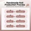 5 x JODSONE Press on Nails Gold Square Cat Eye Handmade 3D Fake Nail Tips Reuseable Fashionable Design Long Lasting Fit Easy to Create Exquisite Fingertips- Small