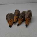 Funtery 4 Pcs Hedgehog Dog Squeaky Toy Plush Interactive for Boredom Hedgehog Chew Toy Stuffed Biting Training Playing Hide and Seek for Puppy, 7.87 Inch Brown, (Hedgehog)