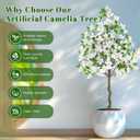 Thiccywoov 1 Pcs 4ft Artificial White Dogwood Tree with Nursery Pot - Faux Dogwood Flowers Blossom for Indoor, Outdoor, Home Decor - Silk Potted Tree for Front Porch, Garden, Wedding Party