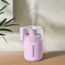 Portable Mini Humidifier, 180ml USB Cool Mist Small Humidifiers for Bedroom, Personal Desktop Humidification for Car Office Travel & Indoor Plants(Pink)