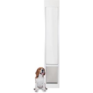 PetSafe Sliding Glass Pet Door - No-Cut DIY Install Doggy Door for Renters - Aluminum Frame - Adjustable Height 75 7/8" to 80 11/16" - Ideal for Large Dogs Up to 100 lb - White