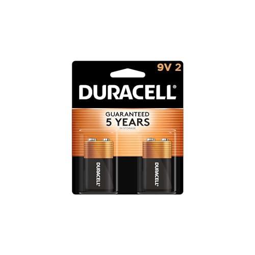 Duracell Coppertop 9V Battery, 2 Count (Pack of 1), Long-lasting All-Purpose Alkaline 9V Batteries for Household and Office Devices